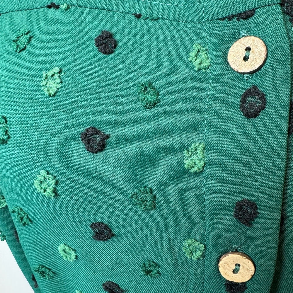 Nina Leonard Emerald Textured Button-Front Midi Size Large - Picture 10 of 10